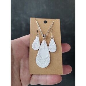 White Polymer Clay Jewelry Set, NEW
